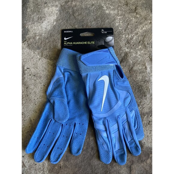 Nike Alpha Huarache Elite Baseball Batting Gloves UNC Blue Mens XL CV0720-431 - Picture 1 of 5